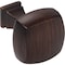 Jeffrey Alexander 1-1/8" Overall Length Brushed Oil Rubbed Bronze Square Audrey Cabinet Knob 278DBAC - alternate 5